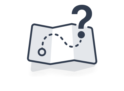 Map with question mark icon